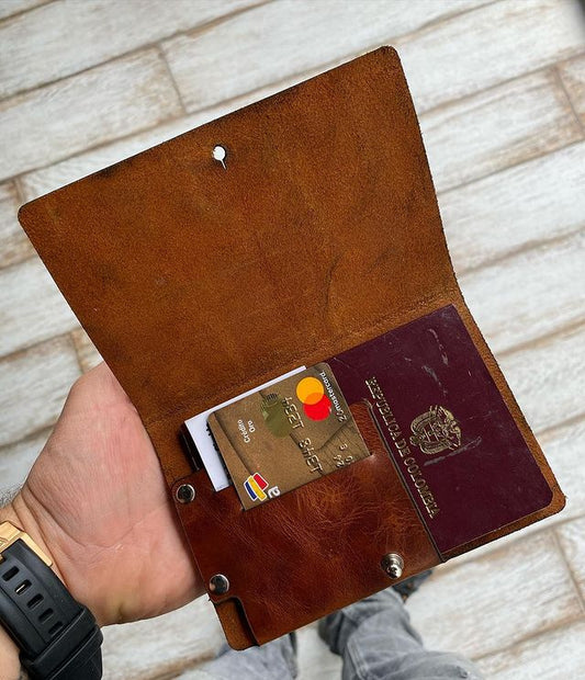 Porta pasaporte doble de cuero personalizado (2x1) - foto 2