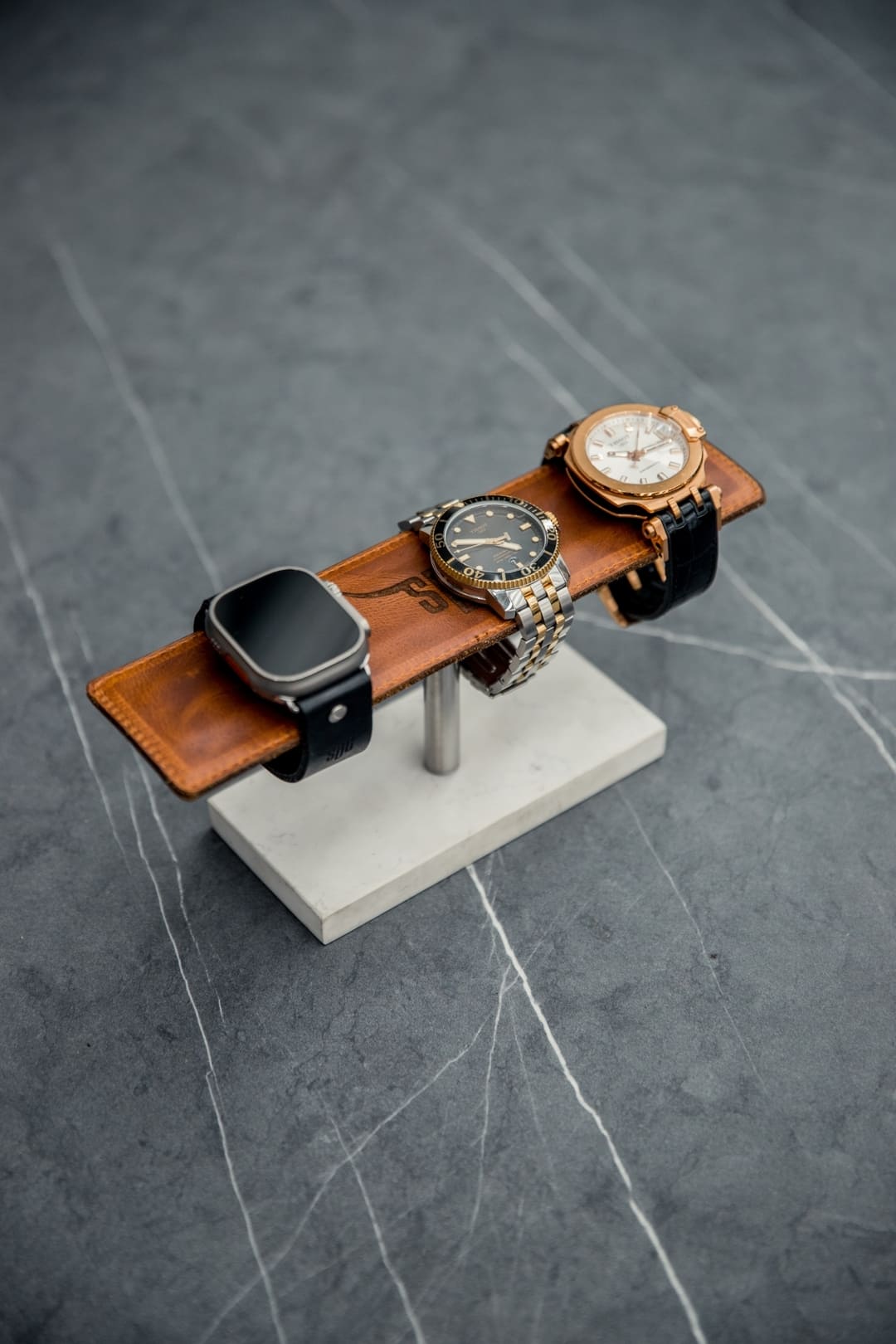 Soporte de cuero para reloj