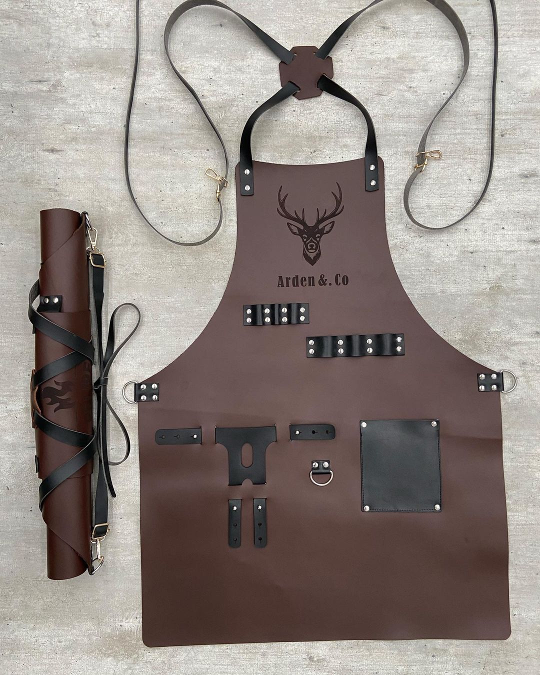 Delantal de cuero para taller, personalizado - foto 2