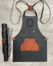 Load image into Gallery viewer, VINTAGE BLACK LEATHER APRON