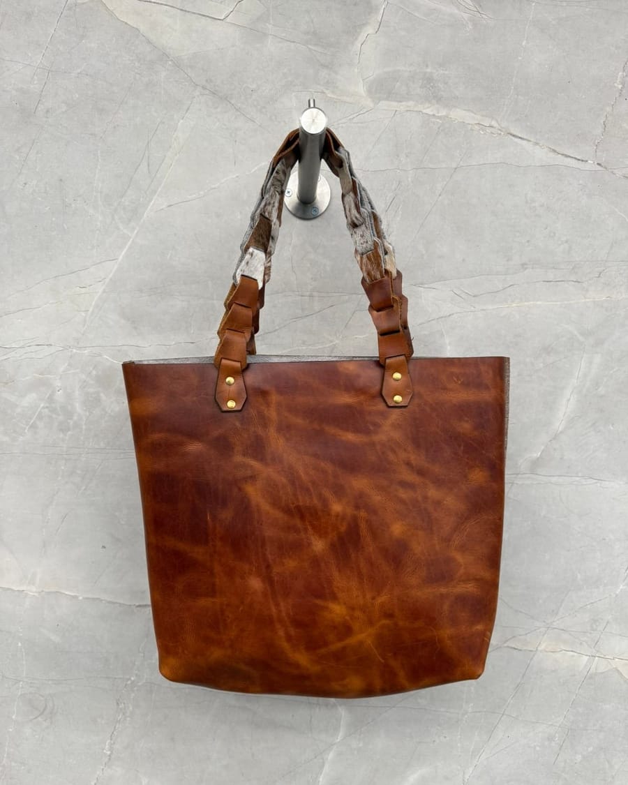 Bolso tote en cuero