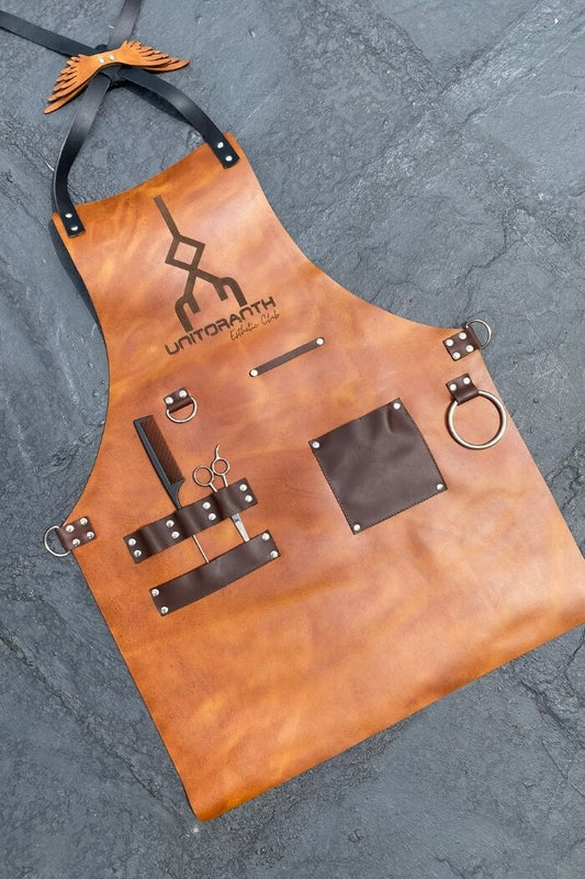 Delantal de cuero para barbero, personalizado