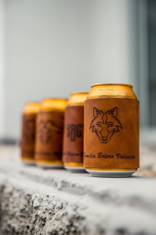 Forro de cuero para latas, personalizado