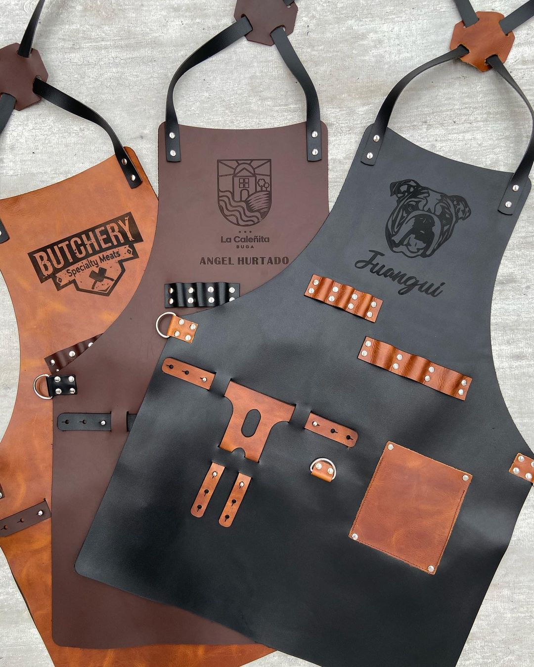 Delantal de cuero para taller, personalizado - foto 3