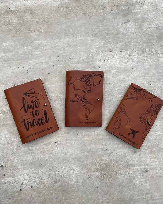 Porta pasaporte de cuero personalizado (2x1) - foto 2